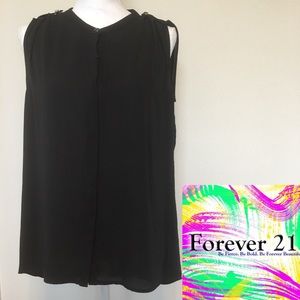 Forever 21 Black Tunic Blouse
